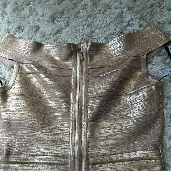 NWOT Herve Leger rose-gold bandage dress size M - Picture 4 of 10